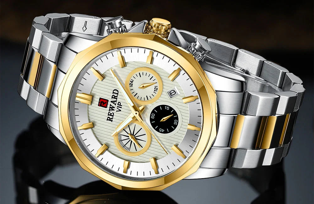 Reward New Arrivals luxury golden men Original Watches China manufacturer casual fashion stainless steel quartz watches montres RD81063M