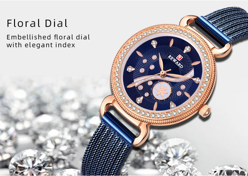 REWARD Luxury Watch Top Quality Women's Watches manufacturing diamond Waterproof Ladies Women Wristwatch Clock reloj RD22004L