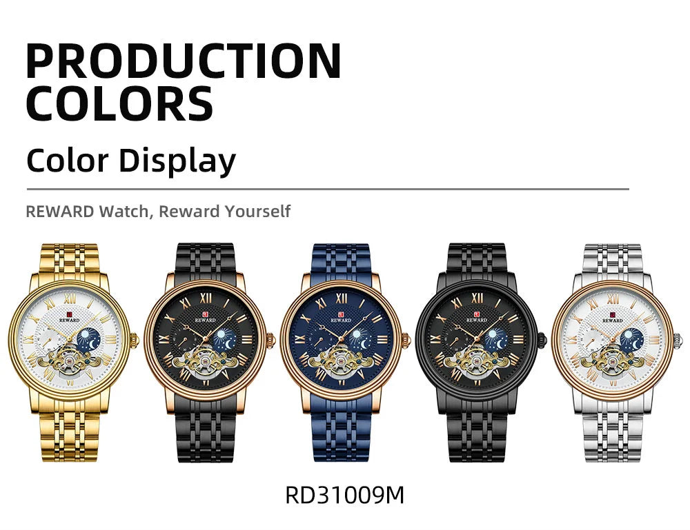Reward factory watch man luxury automatic 3atm water resistant quartz watches for men 2022 relojes para hombres RD31009M