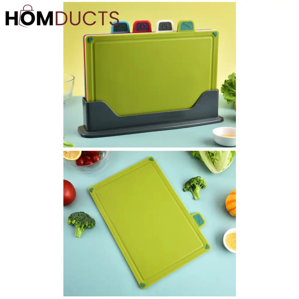 4Pcs Cutting Board With Holder