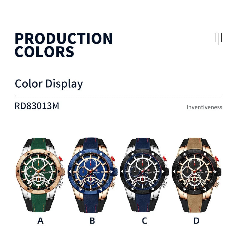 Looking for a stylish and functional watch that can keep up with your active lifestyle? Look no further than our Reward Vip watch RD83013M Sport quartz watch!
