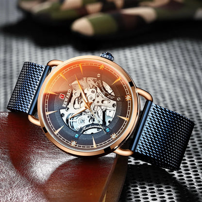 Reward Magic glass quality men stainless steel watches luxury functional automatic oem mechanical watches,RD32002M