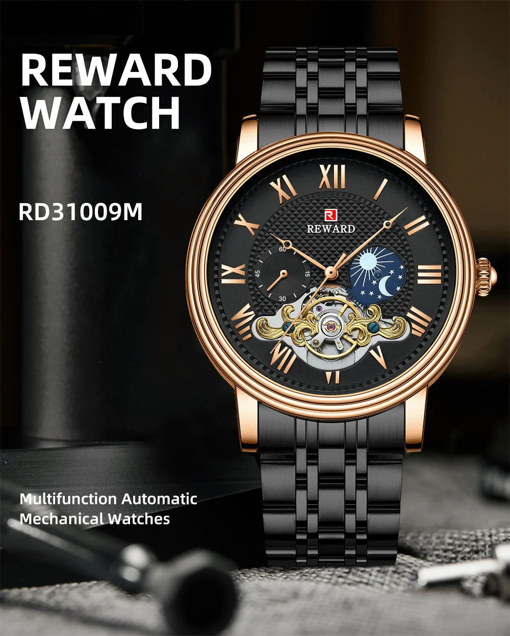 Reward factory watch man luxury automatic 3atm water resistant quartz watches for men 2022 relojes para hombres RD31009M