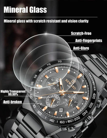 Reward New Design waterproof Casual luxury watch men In Stock fashion mens steel watch wrist chronograph watch RD81967M