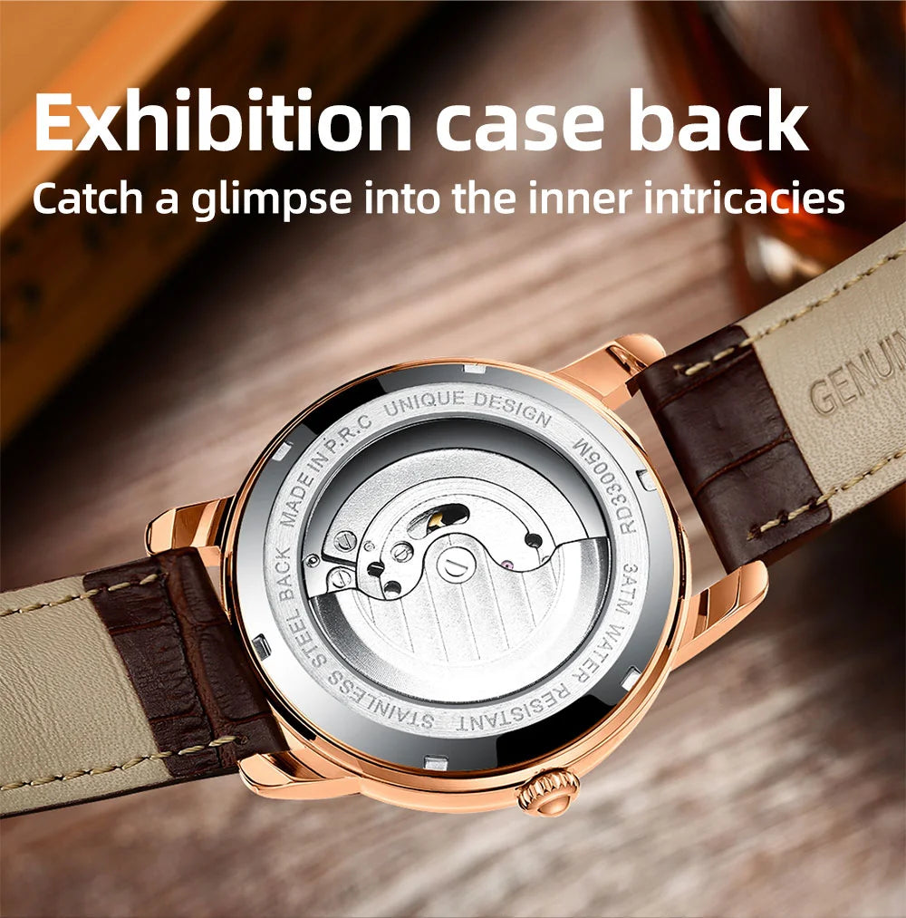 Reward Luxury men stainless steel automatic moon phase mechanical watch 2021 Custom logo casual fashion tourbillon wrist watch,RD33005M