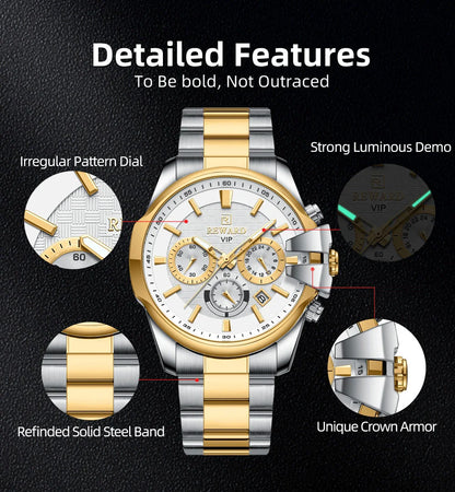 The Reward VIP Watch RD81110M is a Luxury Men Watch.high-end timepiece designed for those who demand the best. Crafted from premium materials and featuring exquisite detailing