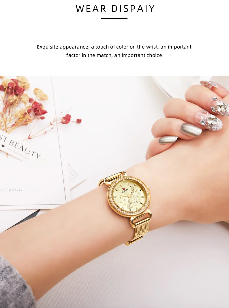 REWARD Luxury Watch Top Quality Women's Watches manufacturing diamond Waterproof Ladies Women Wristwatch Clock reloj RD22004L