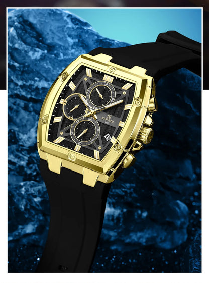 REWARD Fashion Watch Men Square Top Quality Luxury Alloy Quartz Watches Calendar Rubber Band Male Wrist Watches Factory OEM