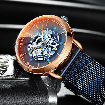 Reward Magic glass quality men stainless steel watches luxury functional automatic oem mechanical watches,RD32002M