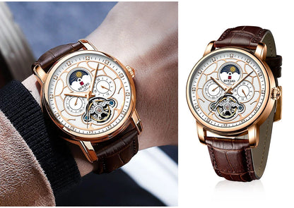 Reward Luxury men stainless steel automatic moon phase mechanical watch 2021 Custom logo casual fashion tourbillon wrist watch,RD33005M