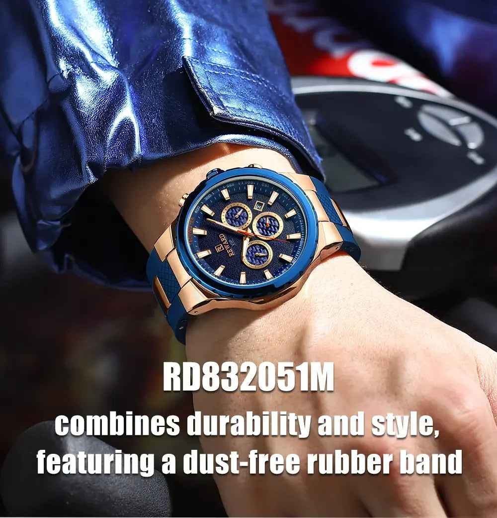 REWARD Watch for Men Casual Sport Quartz Watch Waterproof Three Eyes Fashion Men's Wristwatches