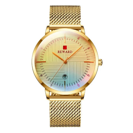 Reward Colorful Laser Changing Glass Men Watch. Featuring a vibrant, color-changing glass and a durable stainless steel strap, this watch is perfect for any sports or outdoor activities, as well as casual and formal occasions.