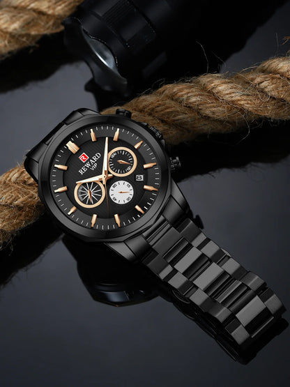 Reward New Arrivals luxury golden men Original Watches China manufacturer casual fashion stainless steel quartz watches montres RD81063M