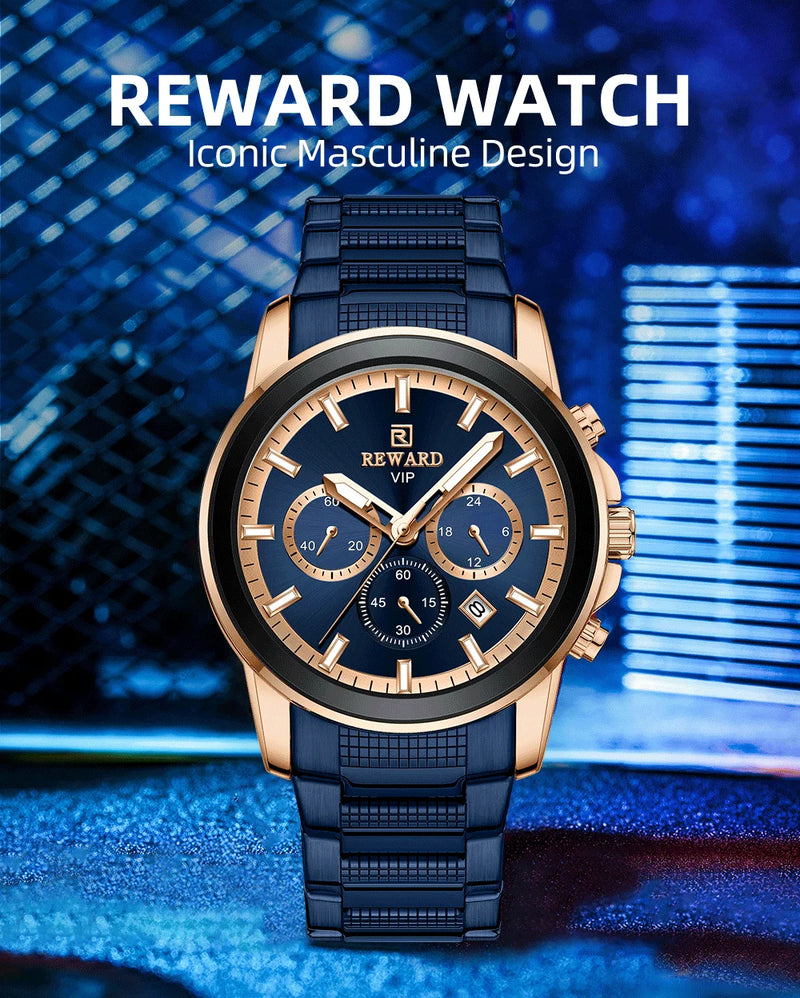 Reward Luxury Three-Eyes Classic Chronograph Quartz Watch Men REWARD Fashion Business Relogio Masculino Elegant detail view